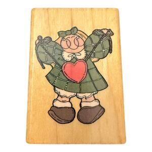 Donna Malone Kenna Reynolds 1994 Joy 809 Smiling Girl Rubber Stamp